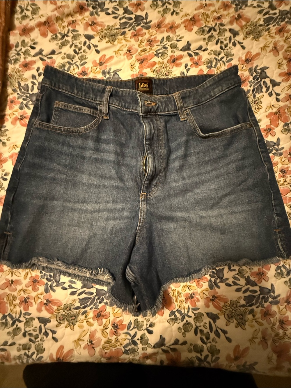 Lee Women's Dark Blue Denim Cutoff Shorts